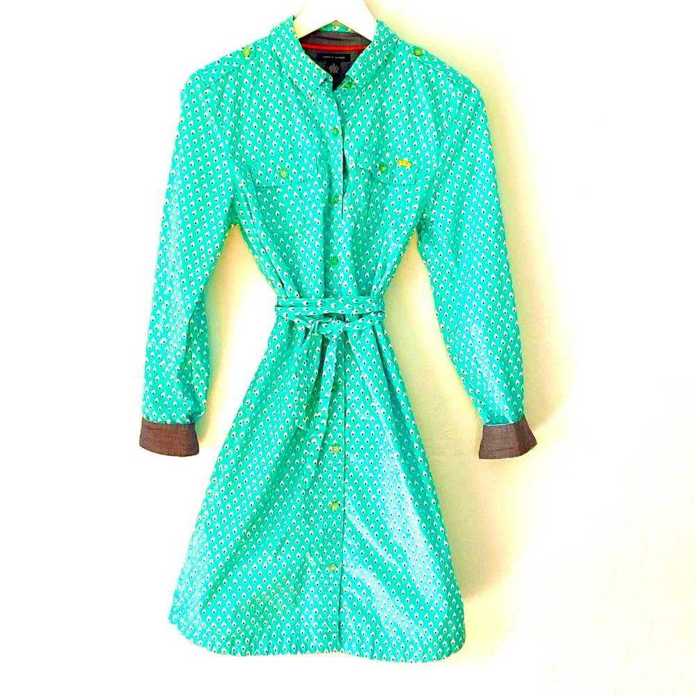 TOMMY HILFIGER shirt dress M, 100% COTTON w pocket